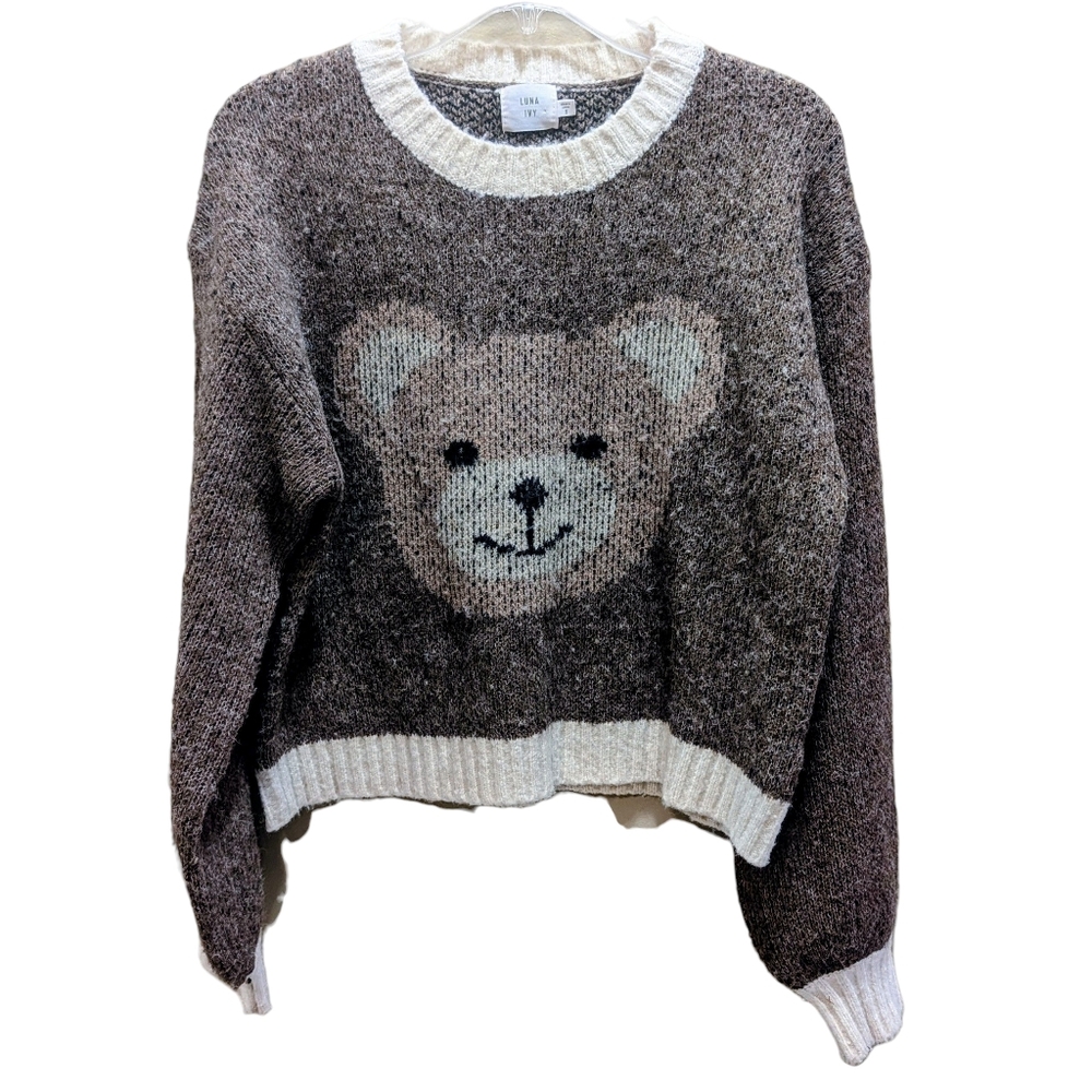 Luna Ivy Cozy Brown Bear Sweater Smalk